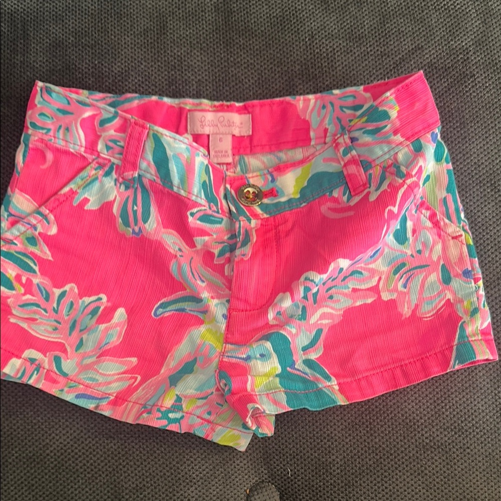 Lilly Pulitzer Pink and Blue High Waist Shorts